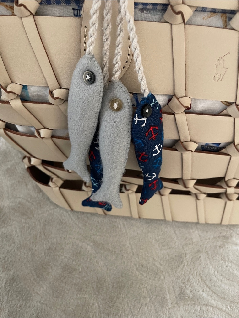 NEW Polo by Ralph Lauren Cream Woven Leather Satchel with pouch - Picture 12 of 12